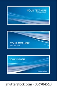 Abstract blue wave background card set