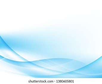 Abstract blue wave background design The soft, bright banner scene