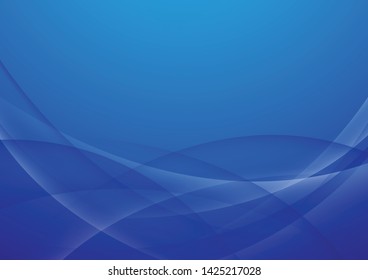 Abstract blue wave background design, soft modern illustrations