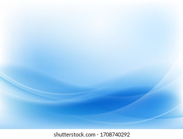 Abstract blue wave background. Design using white lines and blue wave lines in the composition. Vector illustration