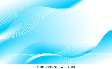 Abstract Blue Wave Background Design with white lines