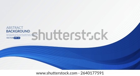 Abstract blue wave background design with white space