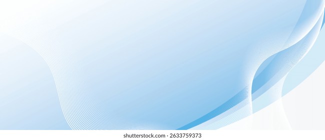 abstract blue wave background with dots and wavy lines. vector illustration