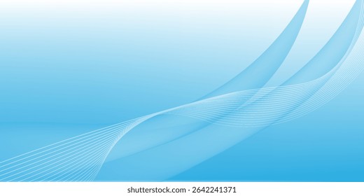 abstract blue wave background with dots and wavy lines. vector illustration