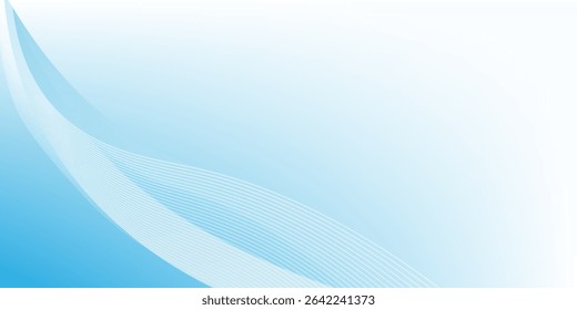 abstract blue wave background with dots and wavy lines. vector illustration