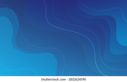 Abstract blue wave background. Dynamic shapes composition. Eps10 vector