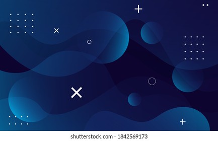 Abstract blue wave background. Dynamic shapes composition. Eps10 vector
