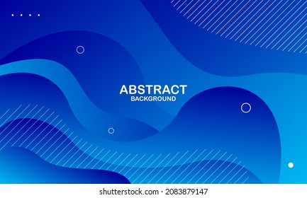 Abstract blue wave background. Dynamic shapes composition. Vector illustration