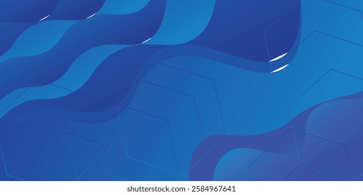 Abstract blue wave background. Dynamic shapes composition. Eps10 vector
