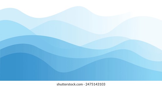 Abstract blue wave background with elegant sea wave design. Vector illustration