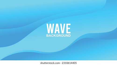 Abstract Blue Wave Background with empty space