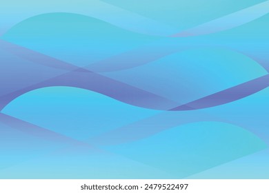 Abstract blue wave background with flowing lines and soft curves. Vector illustration design element.