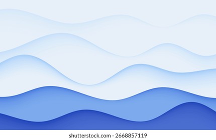 Fundo abstrato da onda azul com linhas de fluxo e curvas suaves