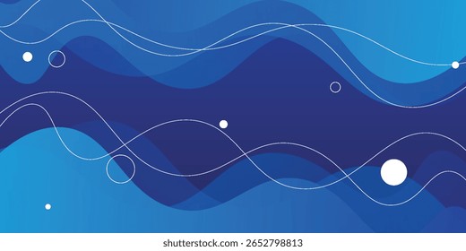 Abstract blue wave background with fluid color design. Fluid gradient shape composition. Futuristic design for posters, banners, presentations.