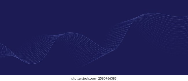 Abstract Blue Wave Background with Futuristic Digital Design