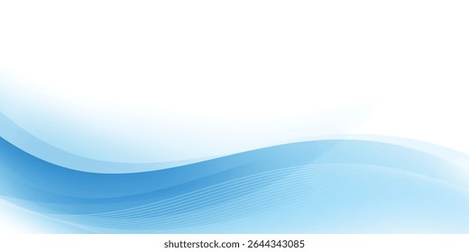 Fondo azul Abstractas de la onda. Ilustración vectorial brillante. Ondas modernas