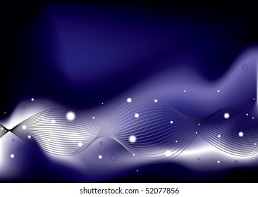 Resumen de fondo de onda azul con orinas blancas brillantes