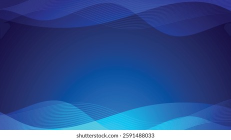 Abstract Blue Wave Background with Gradient Design