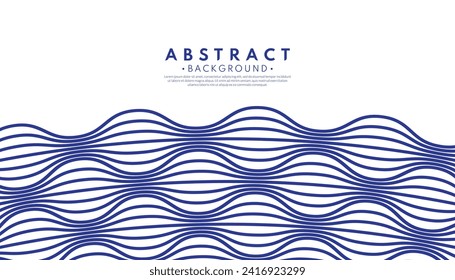 Abstract blue wave background. Ink line style. Japanese concept. Vector illustration. 