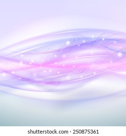 Abstract blue wave background, light vector design.