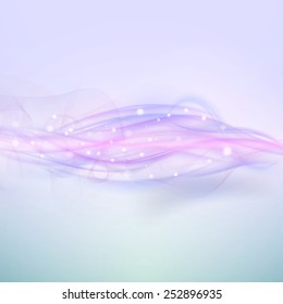 Abstract blue wave background, light vector design.