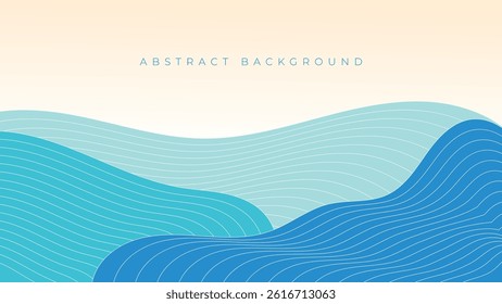 abstract blue wave background with line