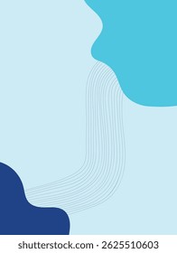 Abstract blue wave background with lines