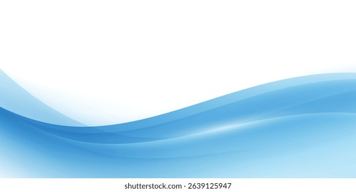 Abstract blue wave background lines, minimal design concept