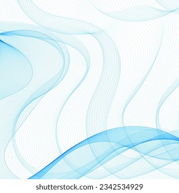 abstrakter blauer Hintergrund. Blaue minimale runde Linien abstrakter Hintergrund. Abstrakte blaue Wellenlinien, Musterhintergrund