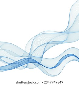 abstract blue wave background. Blue minimal round lines abstract background. Abstract blue wave lines pattern background.