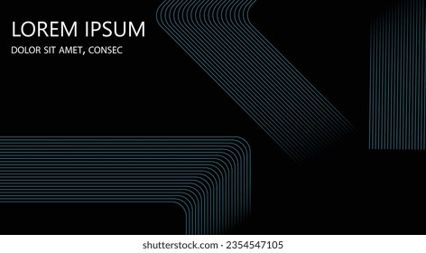 abstract blue wave background. Blue minimal round lines abstract background. Thin line wavy abstract vector background. Curve wave seamless pattern. Line art striped graphic template