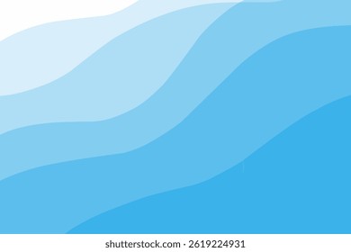 Abstract blue wave background, minimal sea wives design. simple vector illustration 