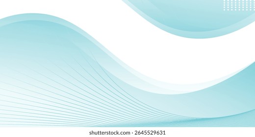 Abstrakter blauer Wellenhintergrund, minimales Wellendesign-Konzept, Vektorgrafik.