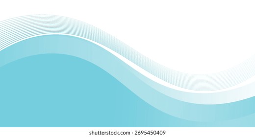 Abstrakter blauer Wellenhintergrund, minimales Wellendesign-Konzept, Vektorgrafik. für Banner, Banner