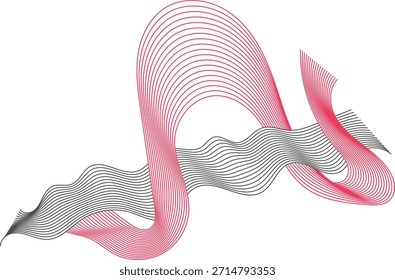abstract blue wave background. Blue minimal round lines abstract background. Thin line wavy abstract vector background. Curve wave seamless pattern. Line art striped graphic template