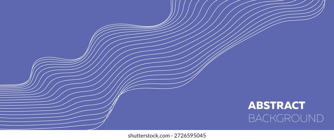 abstrakter, blauer Wellenhintergrund. Blaue minimale runde Linien abstrakter Hintergrund. Dünne Linie wellig abstrakten Vektorhintergrund. Kurven-Welle nahtloses Muster. Striping-Grafikvorlage für Zeilenkunst