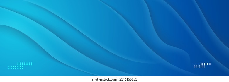 Resumen del fondo de las olas azules con una decoración moderna de textura de agua curva. Material de presentación, fondo de concierto, banner técnico, encabezado web