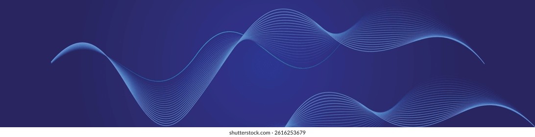 Abstract Blue Wave Background. Modern Digital Flow Design