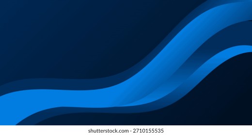 Abstract Blue Wave Background With Modern Gradient Shapes, suit for banner, web, brochure, presentation