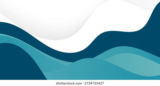 Fondo azul Abstractas de la onda con las curvas modernas en capas y el diseño liso del degradado. Diseño moderno de moda en Ilustración vectorial