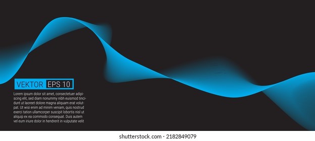abstract blue wave background on black background