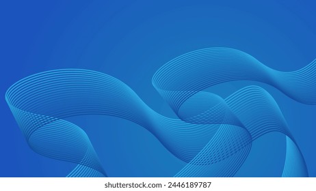 Abstract blue wave background on blue color