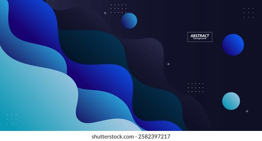 Abstract blue wave background. Realistic wave pattern. Trendy wave color concept. Vector Eps10