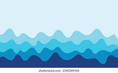 Abstract blue wave background. sea beach. abstract water wave. blue color water wave. sea wave layer vector background design. vector illustration