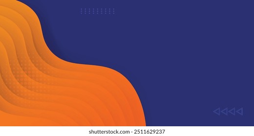 Abstrakter, blauer Wellenhintergrund mit einfachem Ornament, das Konzept des Farbverlauf-Hintergrundes.