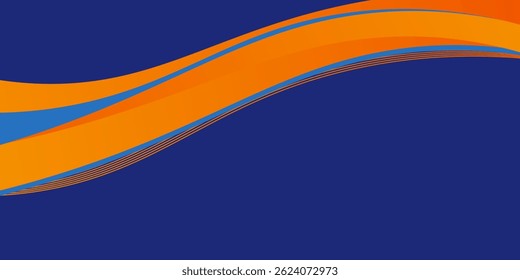 Abstract blue wave background with simple ornament, the concept of gradient background.
