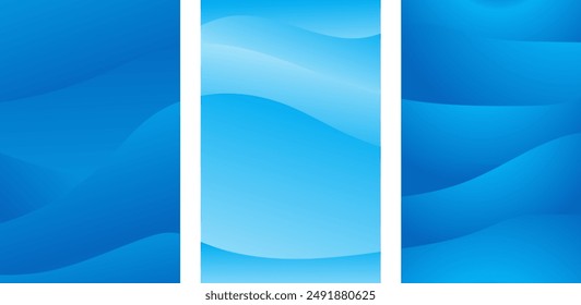 Abstract blue wave background with smooth gradient transitions. Digital and print media applications including web banners, presentation slides, and social media graphics.