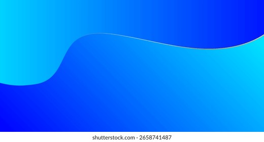 Abstract blue wave background with smooth gradient curves and dynamic flowing shapes. Ideal for presentations, web banners, and modern design layout