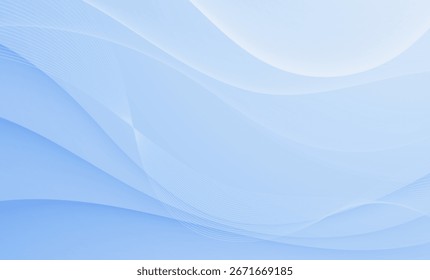 Abstract blue wave background with smooth light curves and gradient design