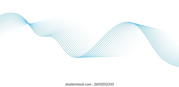 Fondo azul Abstractas de la onda con las líneas fluidas lisas en la superficie blanca, diseño mínimo moderno para la tecnología, el negocio, o las Plantillas de la presentación.

